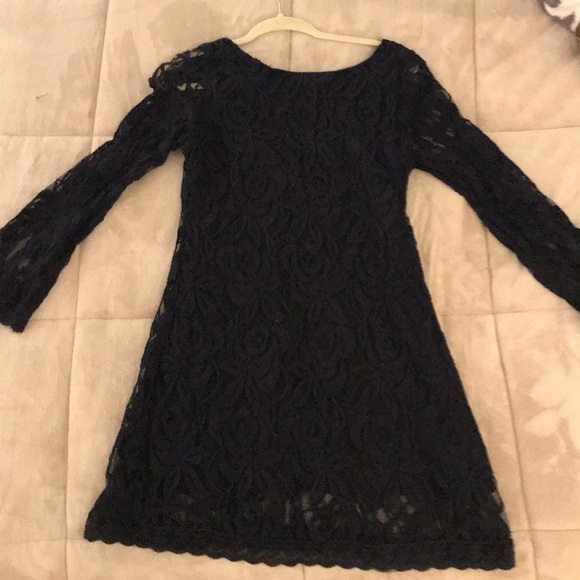 Black Lace 70s Inspired Mini Dress ✌️☮️ - Picture 1 of 6